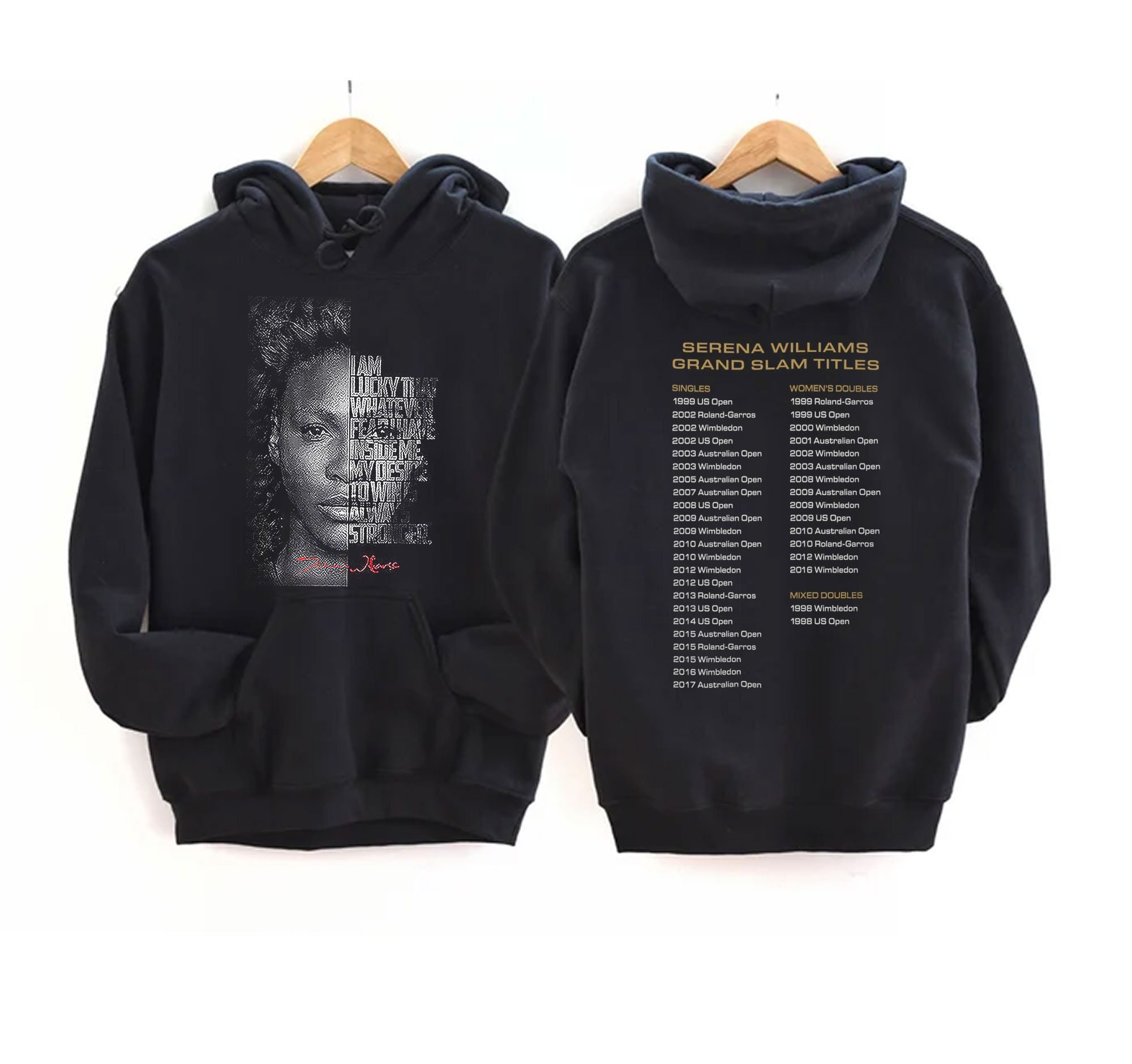 Discover Serena Williams Goat 2022 Double sided hoodie