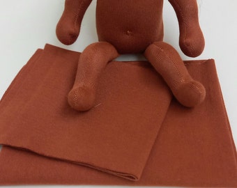 Doll jersey for head 30 x 25 cm and body 40 x 50 cm red-brown