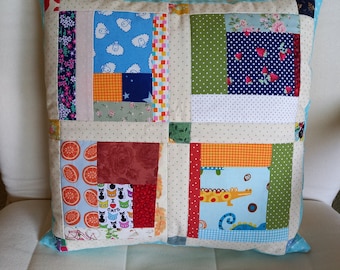 Decorative cushion Patchwork Log Cabin 40 x 40 cm