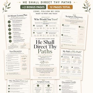 LDS Sunday School Lesson, 25 Minute Come Follow Me 2026 September 13, He Shall Direct Thy Paths, Proverbs Ecclesiastes Youth Kit