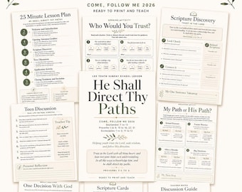 LDS Sunday School Lesson, 25 Minute Come Follow Me 2026 September 13, He Shall Direct Thy Paths, Proverbs Ecclesiastes Youth Kit