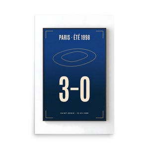 The Night It Turned Blue | 1998 World Cup Final Art Print | The ARCHV Football Poster | Saint-Denis Paris | Illustrated Wall Art