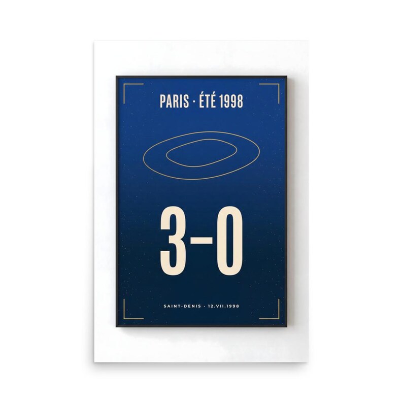 The Night It Turned Blue | 1998 World Cup Final Art Print | The ARCHV Football Poster | Saint-Denis Paris | Illustrated Wall Art