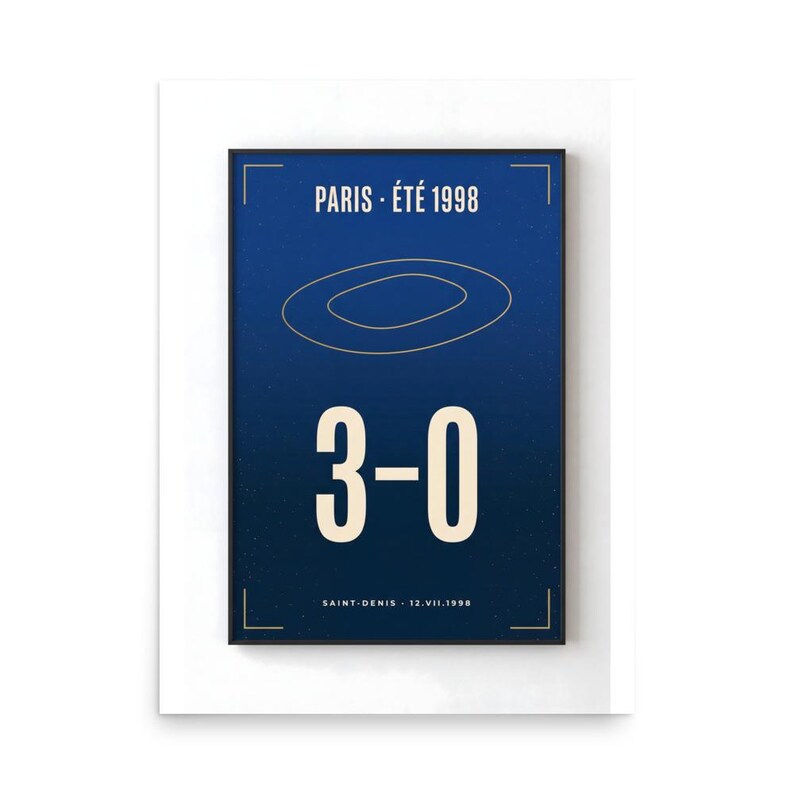 The Night It Turned Blue | 1998 World Cup Final Art Print | The ARCHV Football Poster | Saint-Denis Paris | Illustrated Wall Art