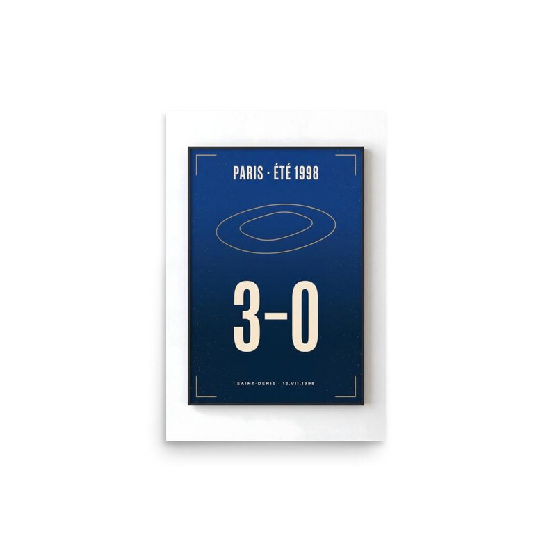 The Night It Turned Blue | 1998 World Cup Final Art Print | The ARCHV Football Poster | Saint-Denis Paris | Illustrated Wall Art