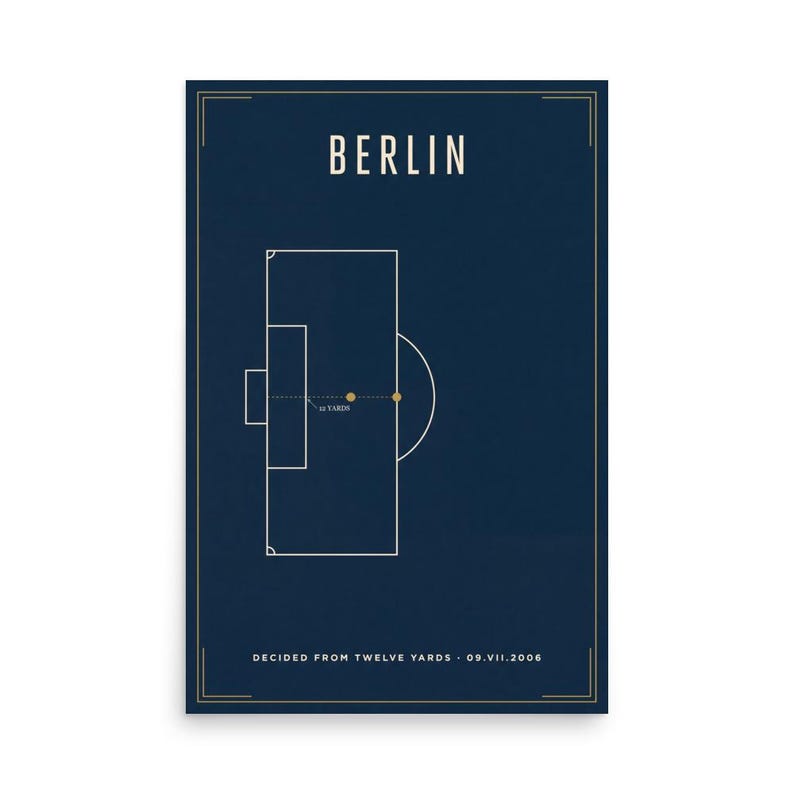 Decided From Twelve Yards | 2006 World Cup Final Art Print | The ARCHV Football Poster | Berlin Germany | Illustrated Wall Art