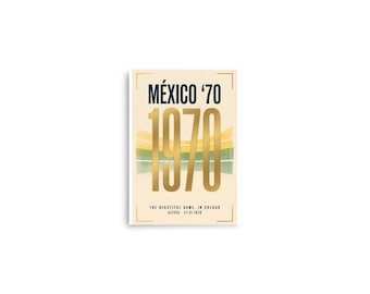 The Beautiful Game In Colour | 1970 World Cup Final Art Print | The ARCHV Football Poster | Azteca Mexico City | Illustrated Wall Art