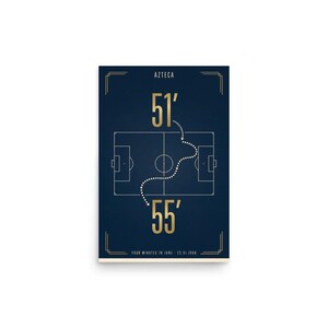 Four Minutes In June | 1986 World Cup Final Art Print | The ARCHV Football Poster | Azteca Mexico City | Illustrated Wall Art