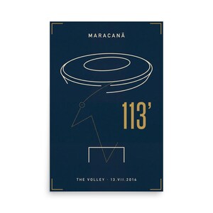 The Volley | 2014 World Cup Final Art Print | The ARCHV Football Poster | Maracanã Rio | Illustrated Wall Art