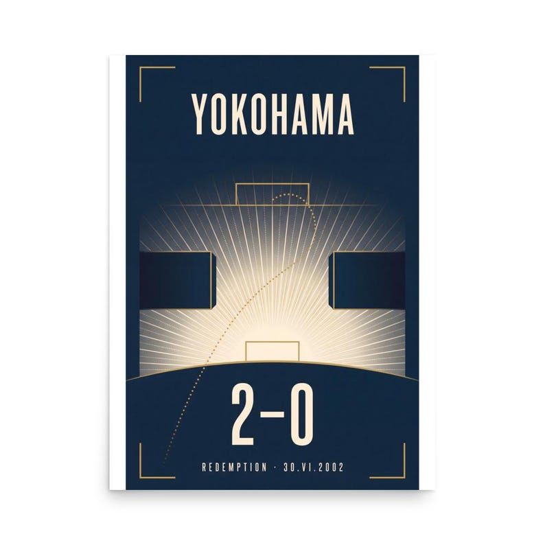 Redemption | 2002 World Cup Final Art Print | The ARCHV Football Poster | Yokohama Japan | Illustrated Wall Art