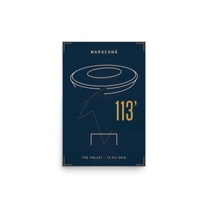 The Volley | 2014 World Cup Final Art Print | The ARCHV Football Poster | Maracanã Rio | Illustrated Wall Art