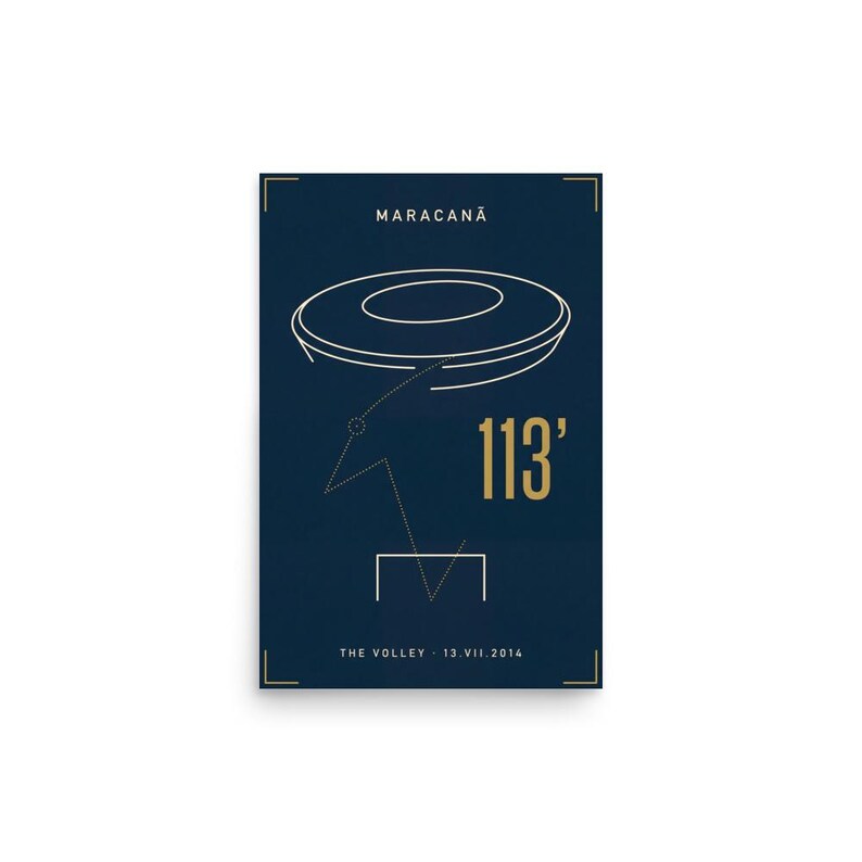 The Volley | 2014 World Cup Final Art Print | The ARCHV Football Poster | Maracanã Rio | Illustrated Wall Art