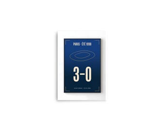 The Night It Turned Blue | 1998 World Cup Final Art Print | The ARCHV Football Poster | Saint-Denis Paris | Illustrated Wall Art