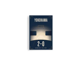 Redención / Lámina artística de la final de la Copa Mundial de 2002 / Póster de fútbol ARCHV / Yokohama, Japón / Arte mural ilustrado
