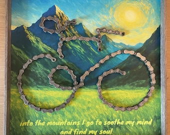 Upcycled Bicycle Chain Art