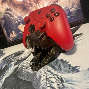 Houder voor Rathalos-hoofdcontroller | Op Monster Hunter geïnspireerde gaming-displaystandaard | Houder voor videogamecontroller | Gamer-bureaudecoratie |
