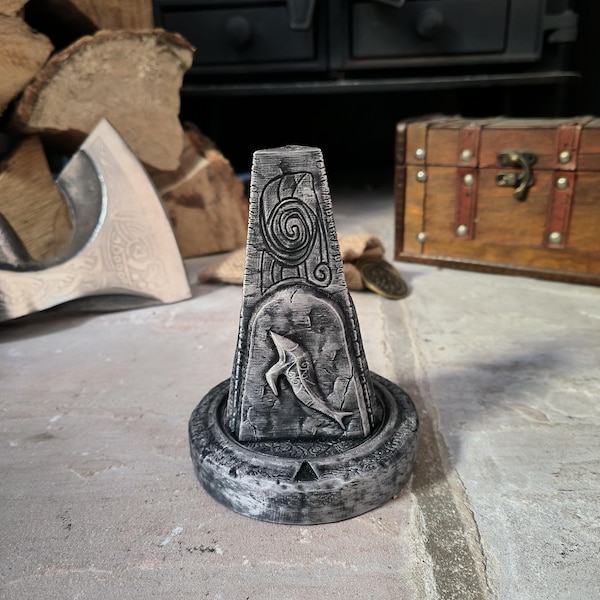 Skyrim Rotating Puzzle Pillar | Hand Painted 3D Printed Nordic Puzzle | Gamer Gift | Desk Display