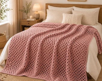 Crochet Blanket Pattern PDF, Granny Stripe Blanket Pattern, Easy Blanket Crochet Pattern, Beginner Friendly Crochet, Instant Download