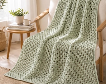 Patrón de manta de ganchillo en PDF, Patrón de manta a rayas estilo abuela, Patrón de manta de ganchillo fácil, Ganchillo para principiantes, Descarga instantánea