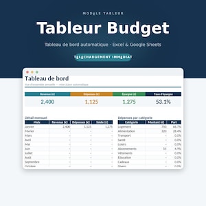 Spreadsheet voor gezinsbudget | Excel & Google Sheets | Maandelijkse uitgaven bijhouden, meerdere valuta, 5 talen, automatisch dashboard