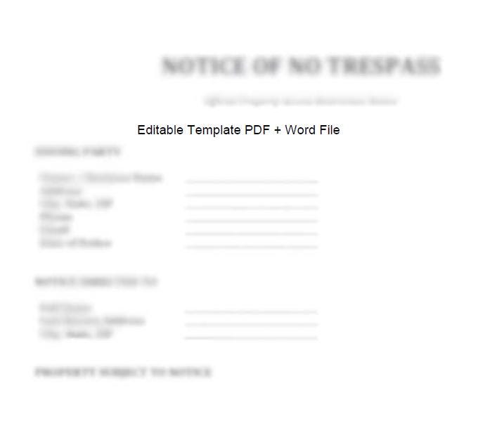 No Trespassing Letter Template - Etsy