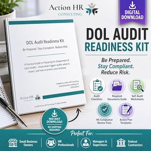 DOL Audit Readiness Kit | HR Compliance Checklist, Self-Assessment Guide (Printable PDF)