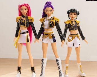 Anime Style Collectible Dolls Set | Demon Hunter Inspired Fashion Dolls | Collector Display Pieces