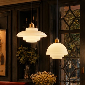 Handblåst glashängelampa – nordisk taklampa, retro köksö och matrumshängelampa, modern inredning i mitten av århundradet