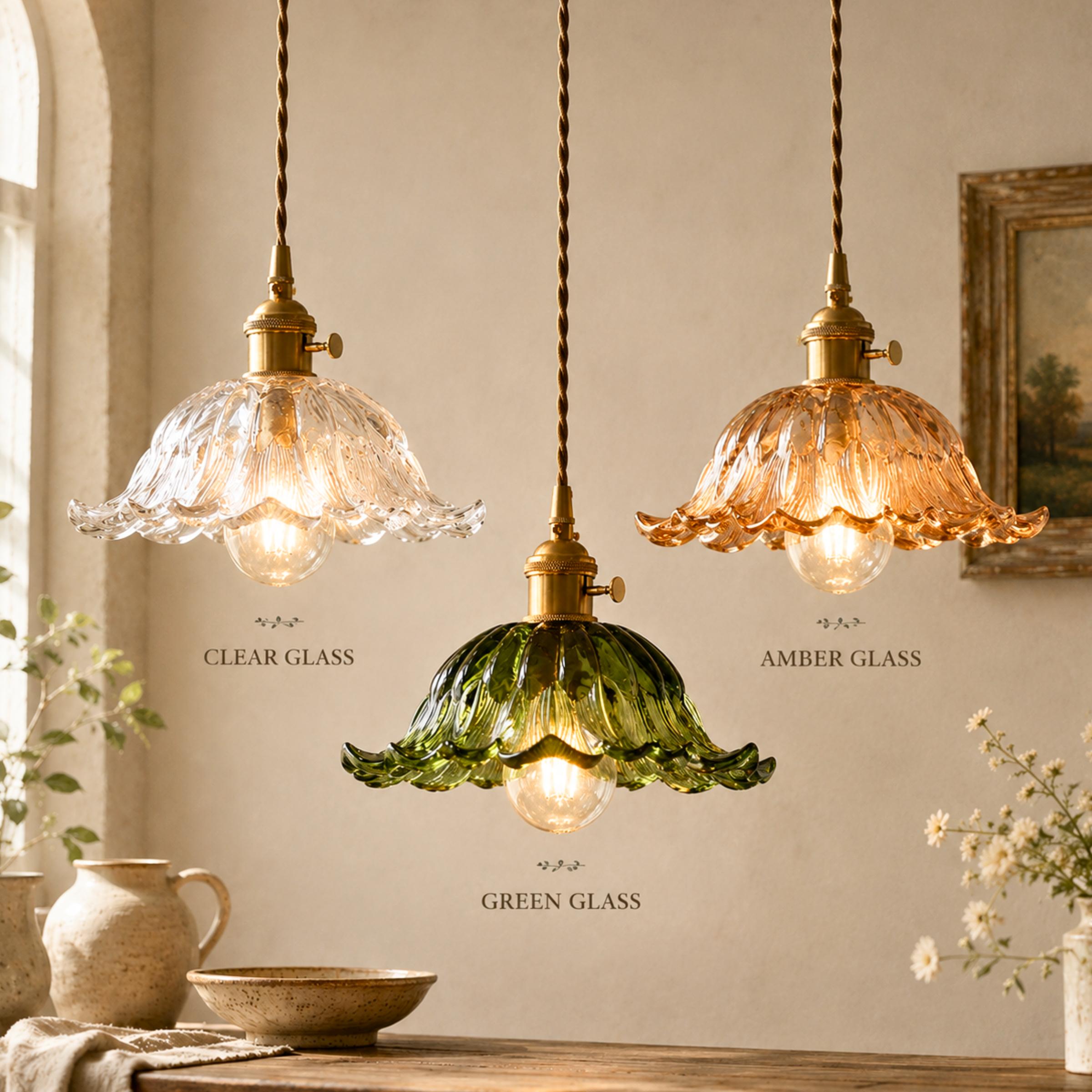 STAINED GLASS LANTERN SHADE 風花