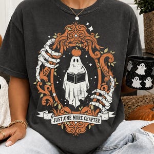Halloween Ghost Reader PNG, Spooky Library, Bookish Sublimation, Vintage Gothic, Autumn Pumpkin, Digital Download, Book Lover Gift