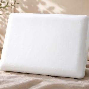 May include: A rectangular white pillow with a smooth, solid surface and rounded edges. The pillow is positioned upright, showcasing a clean, minimalist design with a uniform texture and a bright, neutral white color throughout the entire exterior.