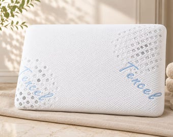 Almohada Premium de Espuma Viscoelástica – Funda de Tencel, Alta Densidad 45 kg/m³, Funda Desenfundable y Lavable, Almohada de Soporte para el Cuello