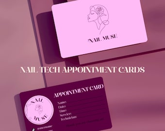 Elegant Nail Technician Appointment Card | Editable Canva Design | Beauty Artist Card | Printable Template | Instant Download