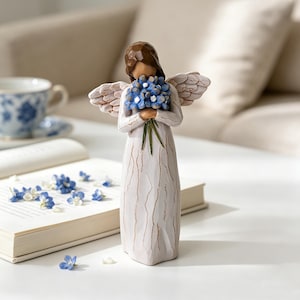 Forget Me Not Angel Figurine, Faceless Guardian Statue, Sympathy Bereavement Comfort Gift For Loss