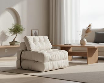 Canapé-lit pliable | Chaise longue en velours côtelé avec coussin