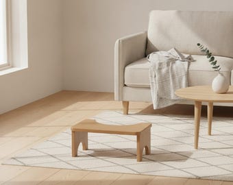 Toilettenhocker aus Bambus | Rutschfester Fußhocker fürs Badezimmer | Hockhocker für Erwachsene und Kinder | Keine Montage erforderlich | Fußstütze aus natürlichem Bambus