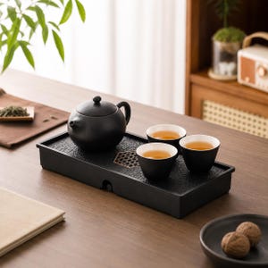 Reise-Teeset und Tablett aus Keramik, tragbare Teekannen-Tassen, Geschenk für Teeliebhaber