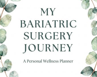 Bariatric Surgery Journal | Weight Loss Tracker, Pre-Op Post-Op Planner (PDF Download)