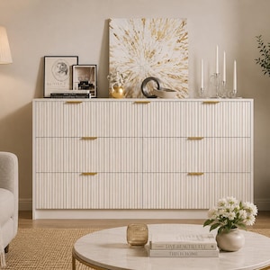 modern white gold dresser Aspen Modern White & Gold Dresser