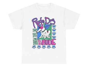 Rude Dog Retro Graphic T-Shirt Men's Women's Heavy Cotton Tee NEW GIFT