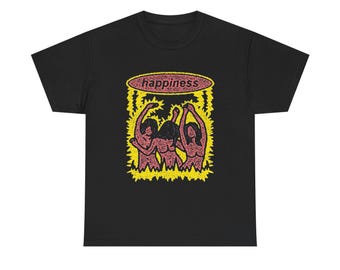 Happiness Graphic T Shirt NEW Adult Regular Heavy Cotton Tee