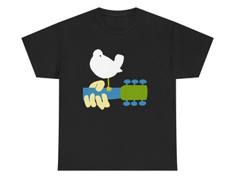 Woodstock Graphic T Shirt Vintage Logo Hippie Groovy Unisex Heavy Cotton Tee