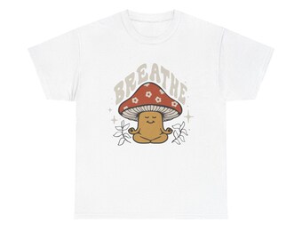 Breathe Mushrooms Graphic T Shirt NEW ADULT Unisex Heavy Cotton Tee