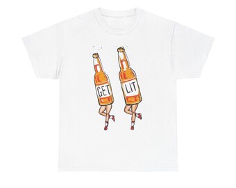 Get Lit Funny Beers Graphic T Shirt NEW ADULT Tee