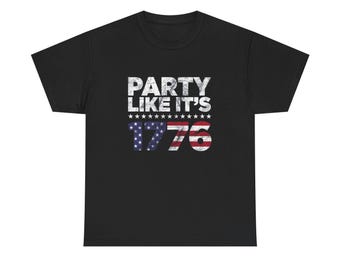 1776年のようにパーティーしよう グラフィックTシャツ ヘビーコットンTシャツ