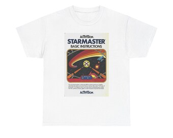 Starmaster grafisch T-shirt vintage videogame retro uniseks zwaar katoenen T-shirt
