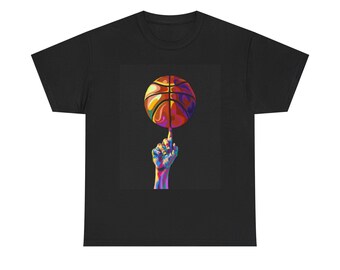 Grafisch T-shirt basketbal, zwaar, uniseks katoenen T-shirt met balbehandeling