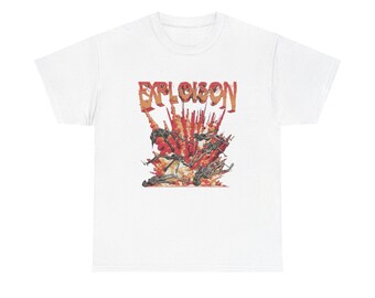 爆発グラフィックTシャツ ユニセックス ヘビーコットンTシャツ