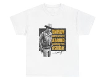 John Wayne Shirt Retro Cowboy Movie Poster Unisex Heavy Cotton Tee