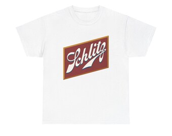 Schlitz Graphic T Shirt Vintage Beer Logo New England Unisex Heavy Cotton Tee